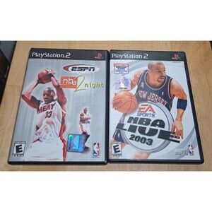 PS2 2 NBA Live 03 & ESPN NBA 2 Night w Manual's